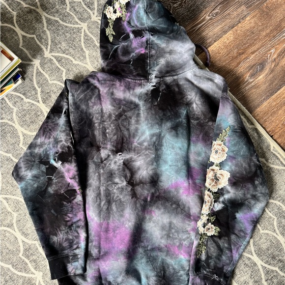 Civil Regime Tie-Dye Hoodie with Floral Accents - Picture 2 of 4